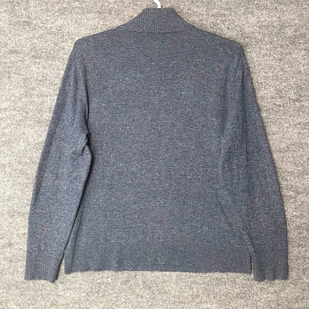 Smartwool Mens XL Blue Merino Wool Blend Quarter Zip Sweater Heathered Outdoorsy